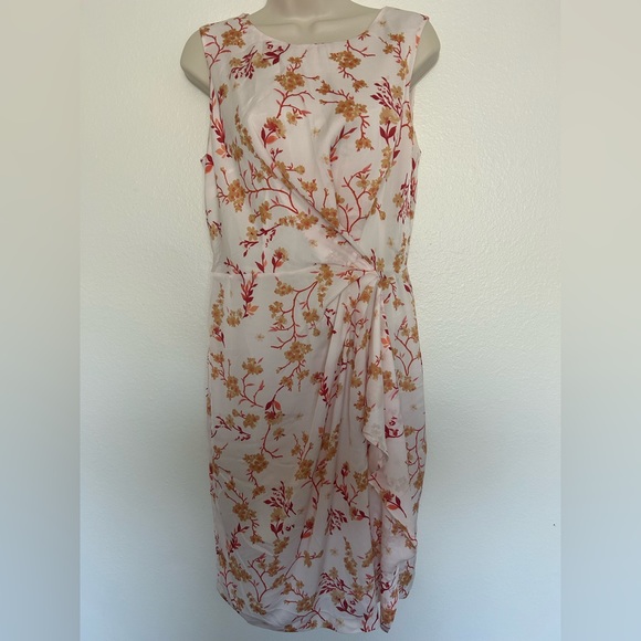 Spring Floral Knot Twist Short Sleeve Dress - Picture 1 of 4